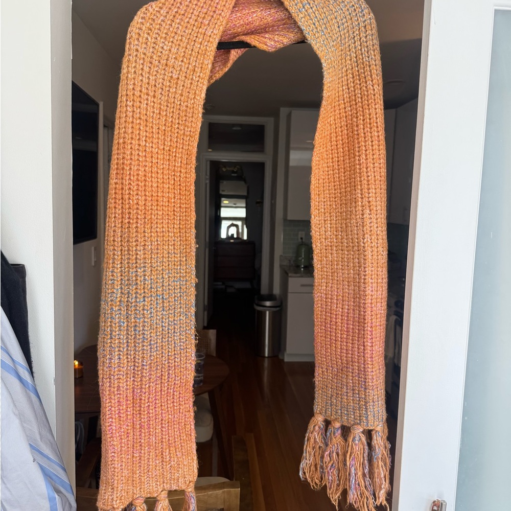 Woven Orange and Pink Scarf